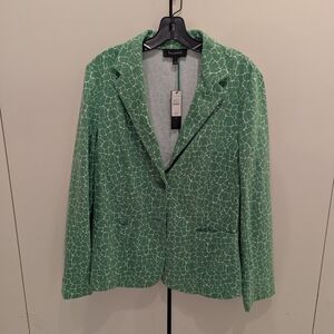 Talbots Women's Blazer in Green & White Floral Pattern NWT SZ L
